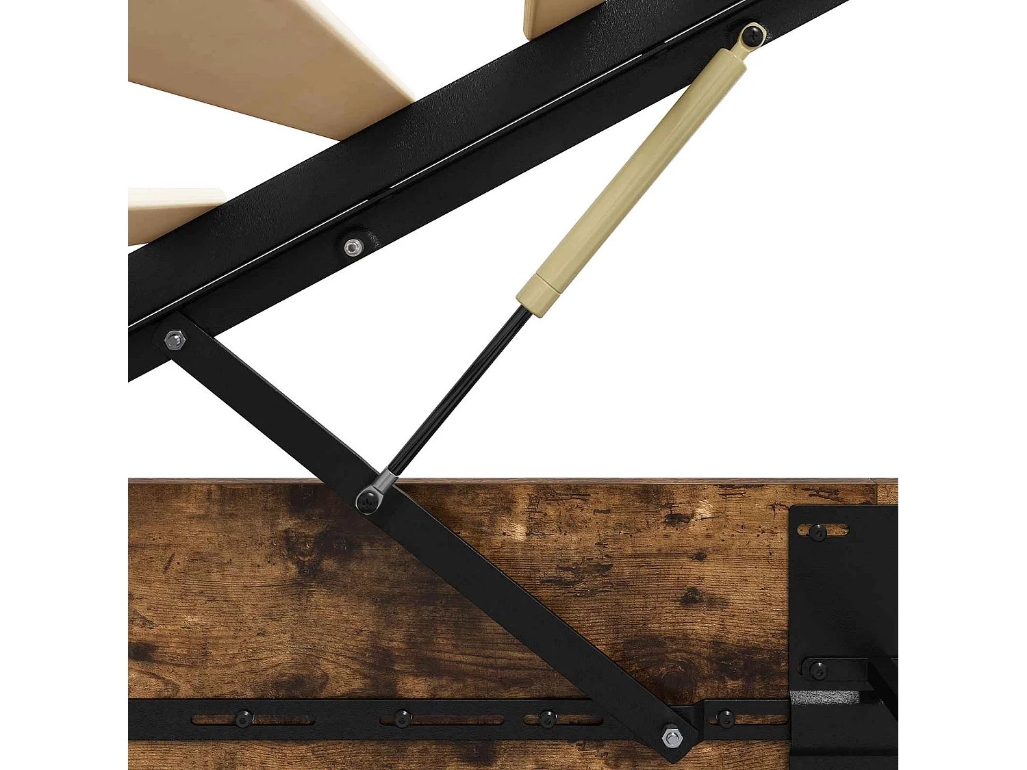 Berkfield Ottoman Bed Frame Smoked Oak 80.5 x 200 cm Engineered Wood