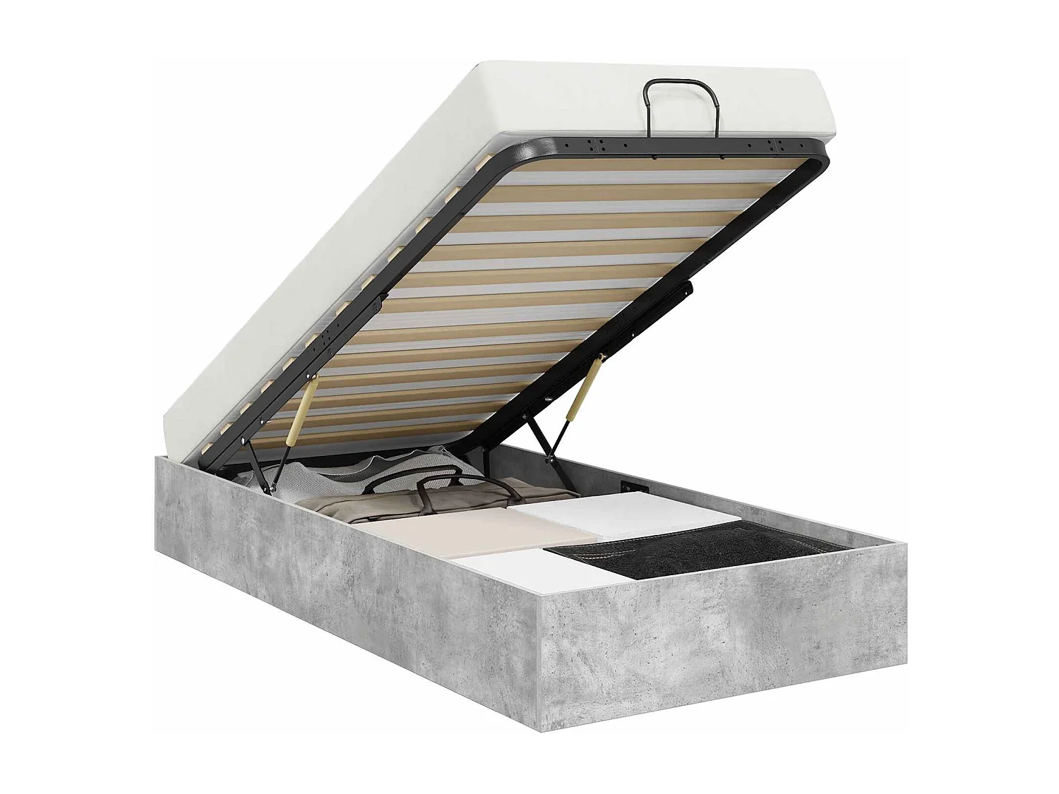 Berkfield Ottoman Bed Frame Concrete Grey 80.5 x 200 cm Engineered Wood