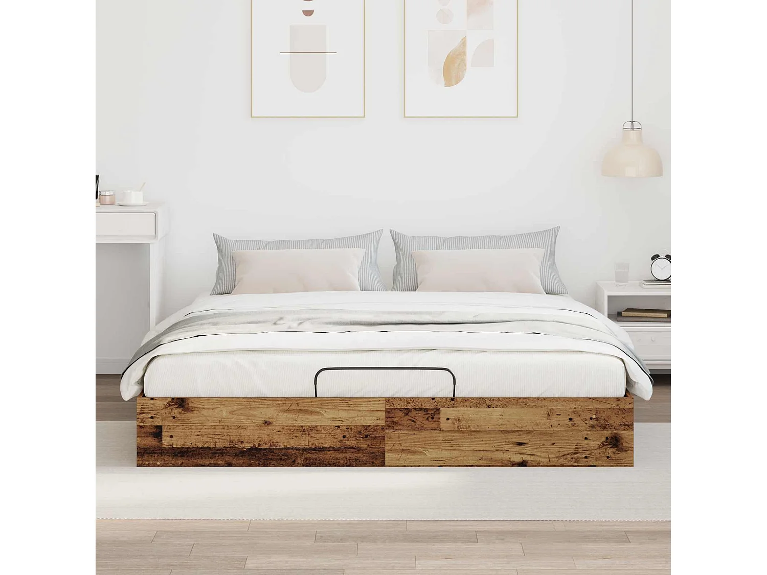 Berkfield Ottoman Bed Frame Old Wood 160 x 200 cm Engineered Wood