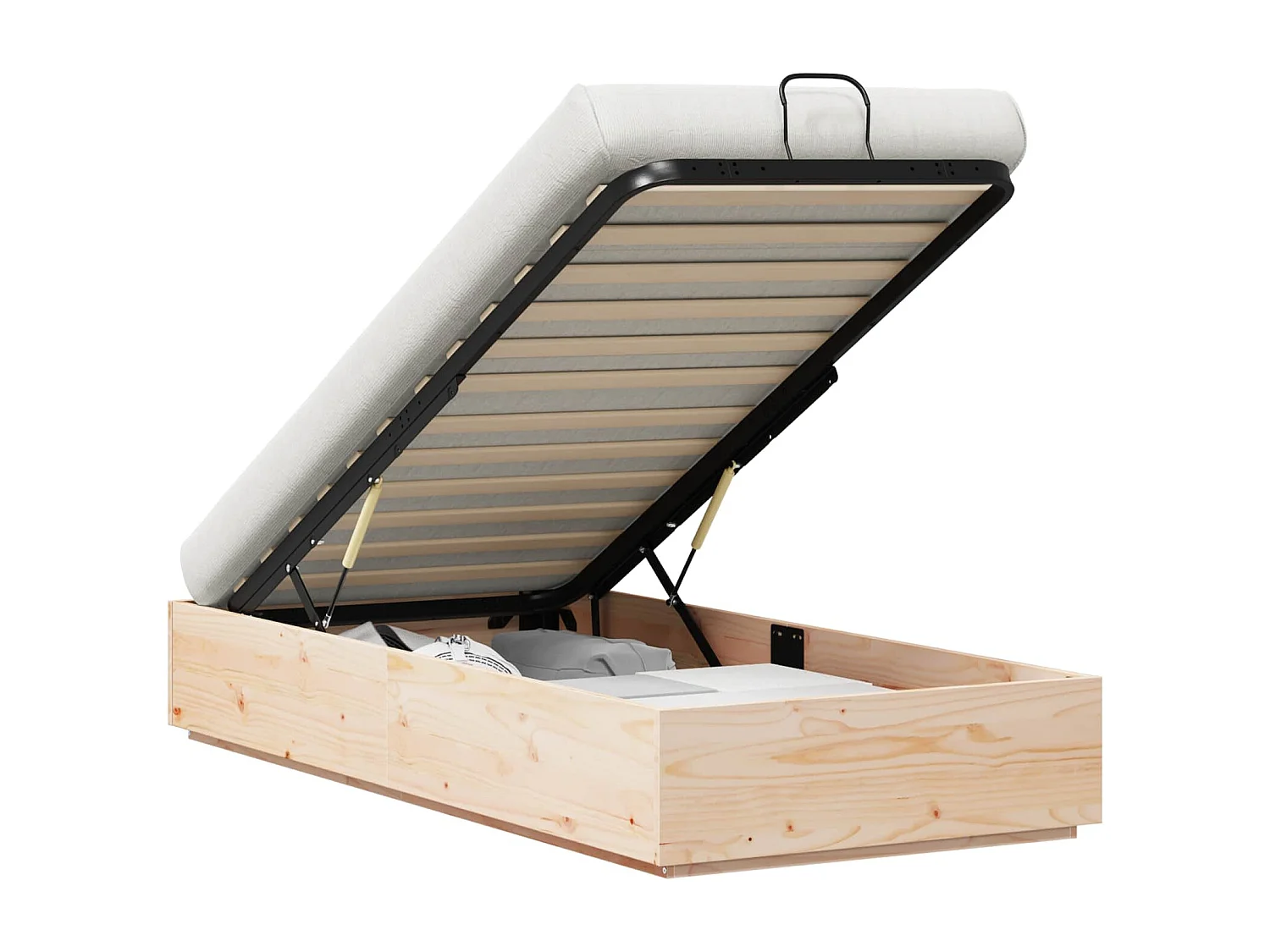 Berkfield Ottoman Bed Frame Natural 80 x 200 cm Solid Pine Wood