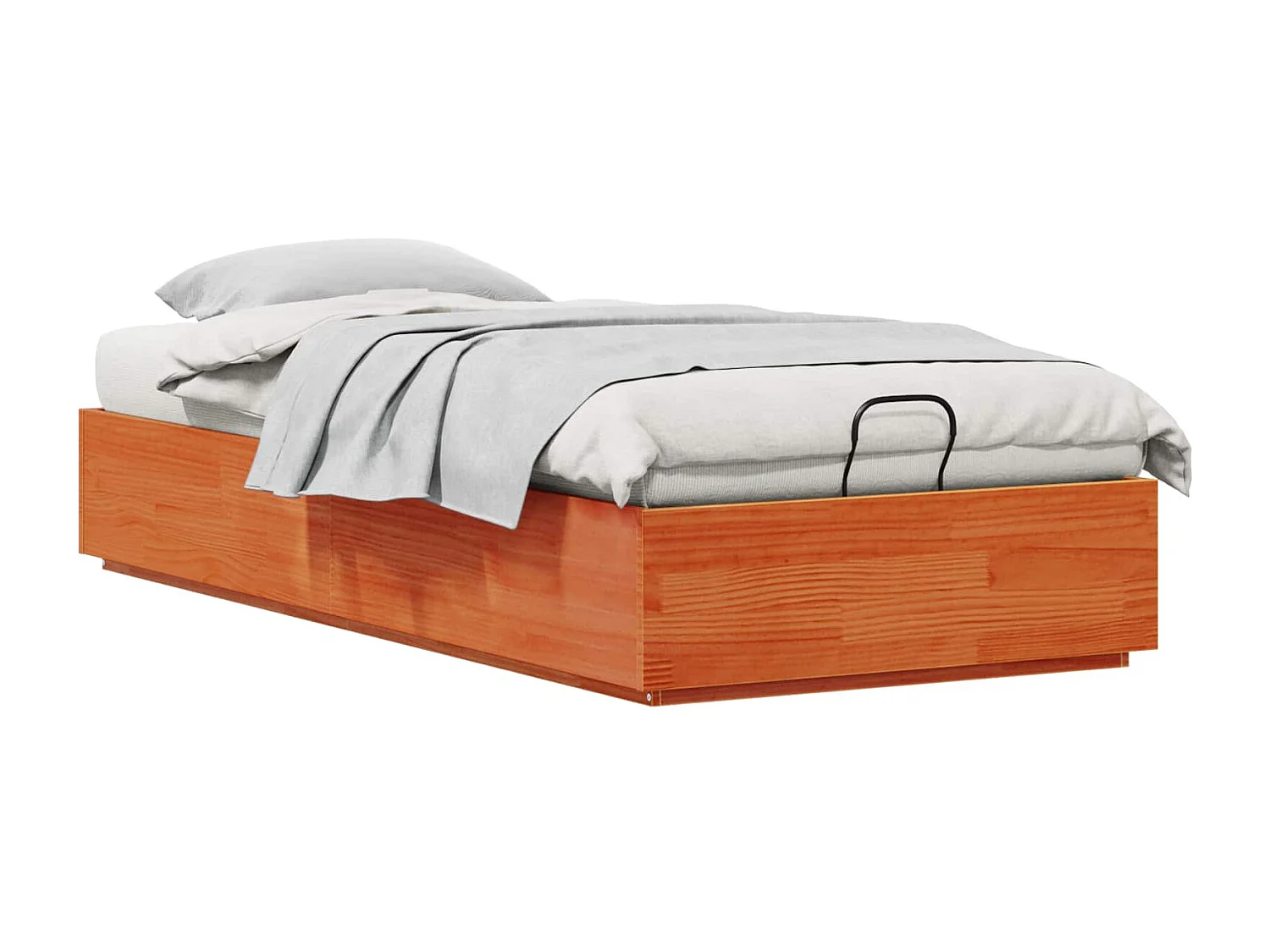 Berkfield Ottoman Bed Frame Wax Brown 80 x 200 cm Solid Pine Wood