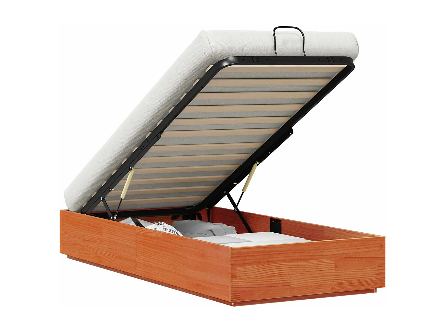 Berkfield Ottoman Bed Frame Wax Brown 80 x 200 cm Solid Pine Wood