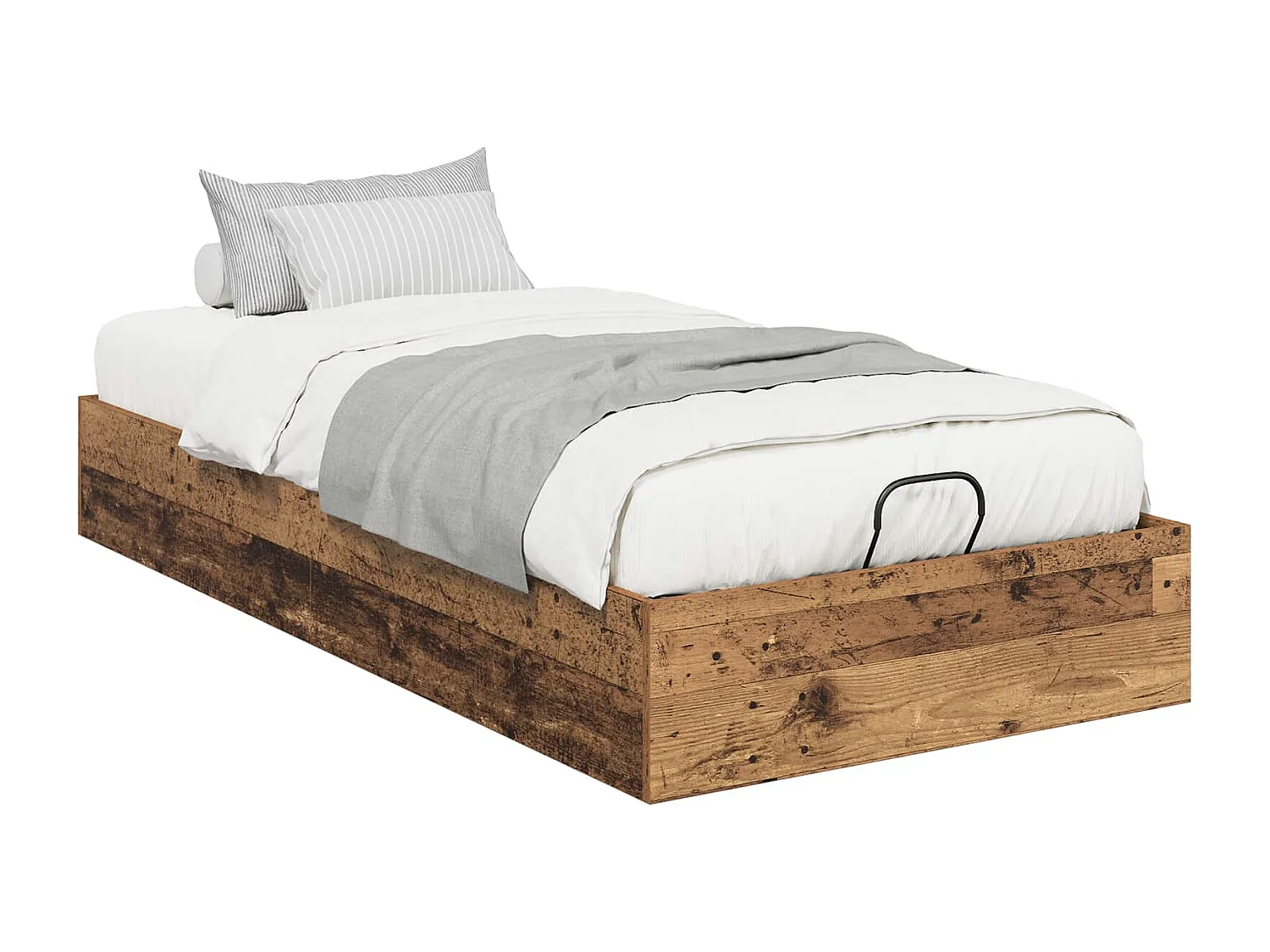 Berkfield Ottoman Bed Frame Old Wood 80.5 x 200 cm Engineered Wood