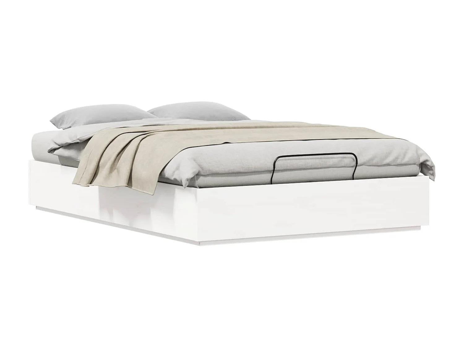 Berkfield Ottoman Bed Frame White 140 x 200 cm Solid Pine Wood