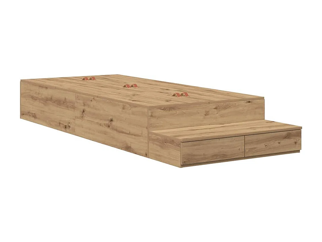 Berkfield Storage Bed Frame Artisan Oak 100 cm Engineered Wood