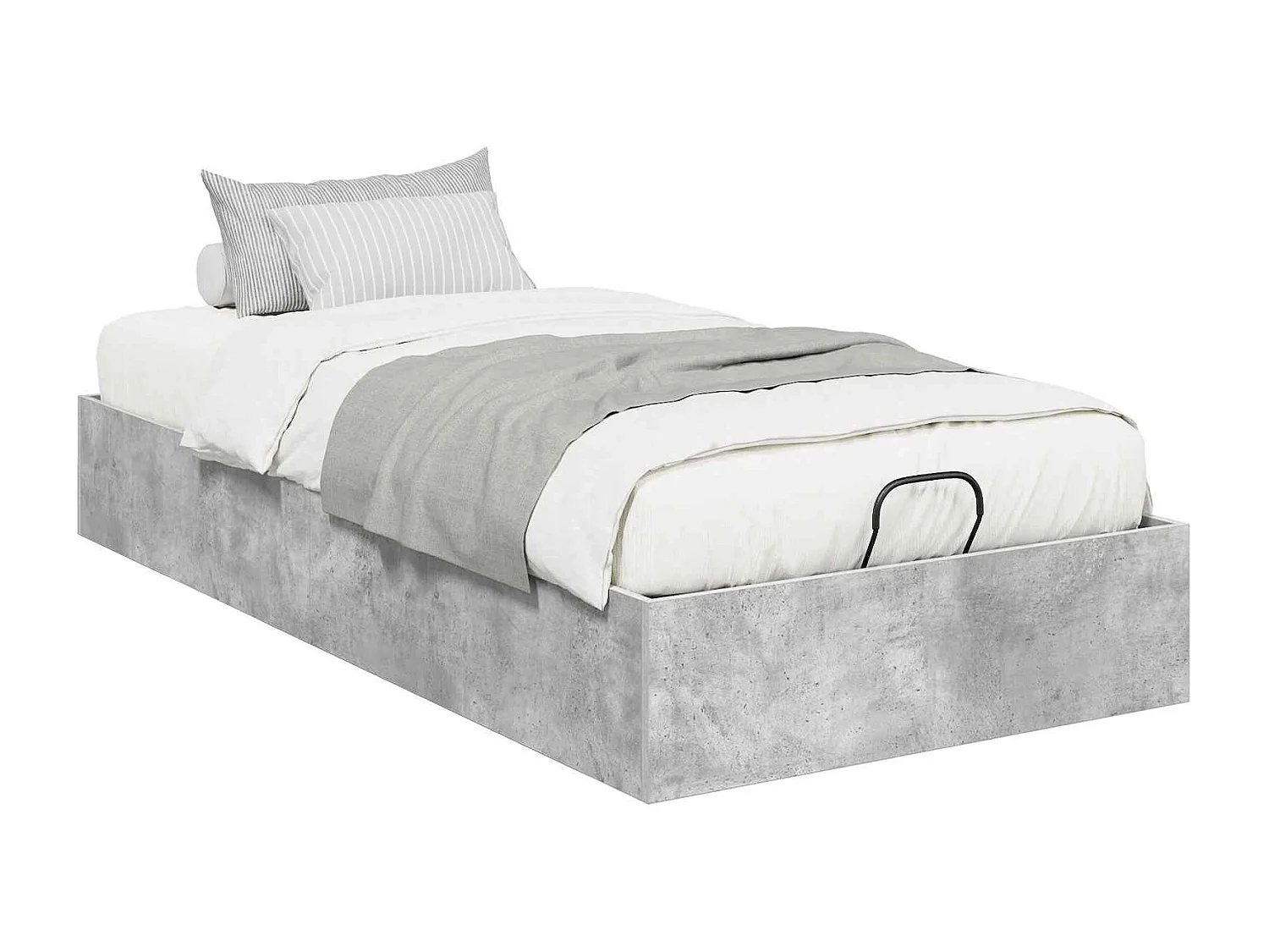 Berkfield Ottoman Bed Frame Concrete Grey 90 x 200 cm Engineered Wood
