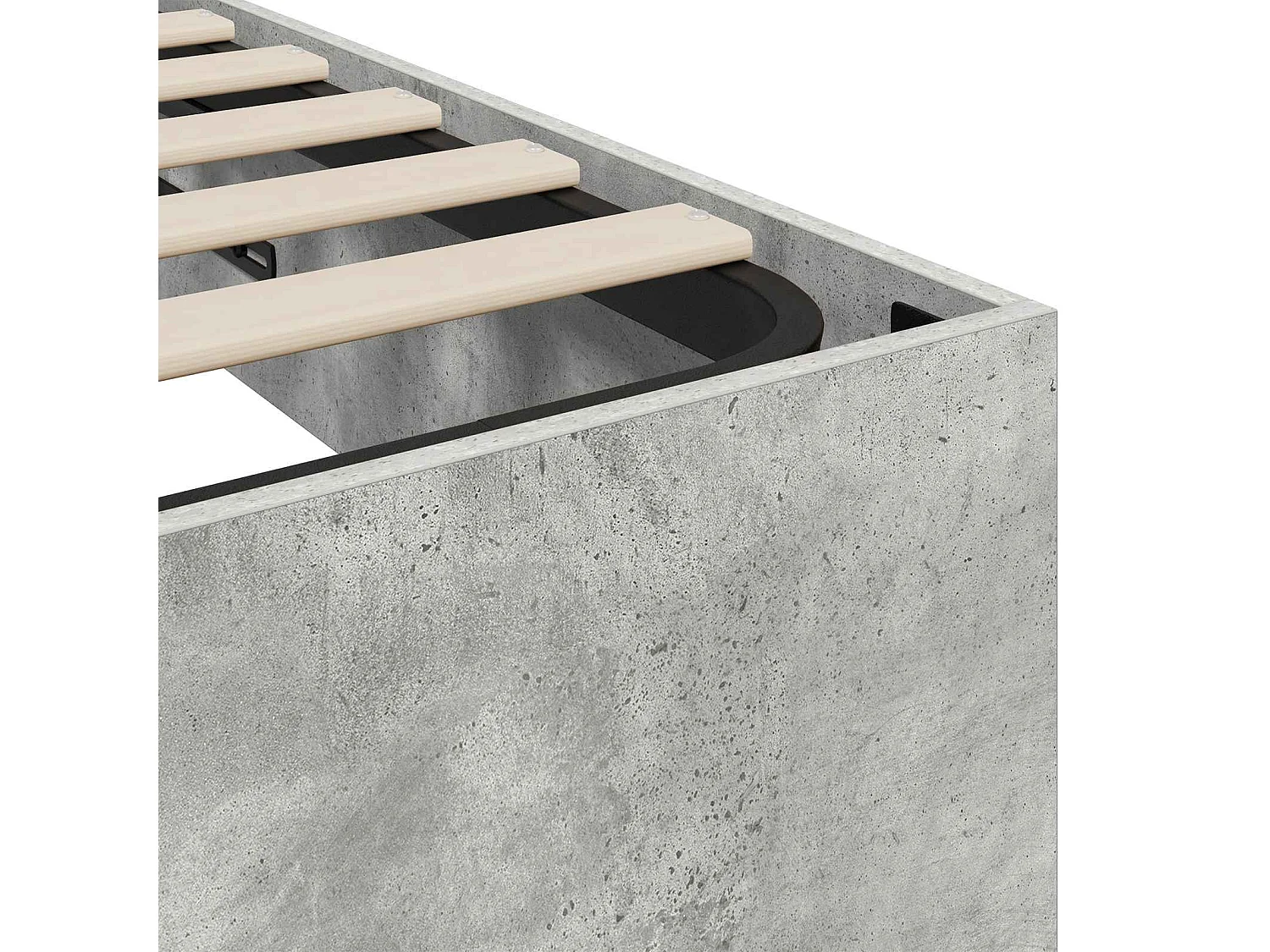 Berkfield Ottoman Bed Frame Concrete Grey 90 x 200 cm Engineered Wood