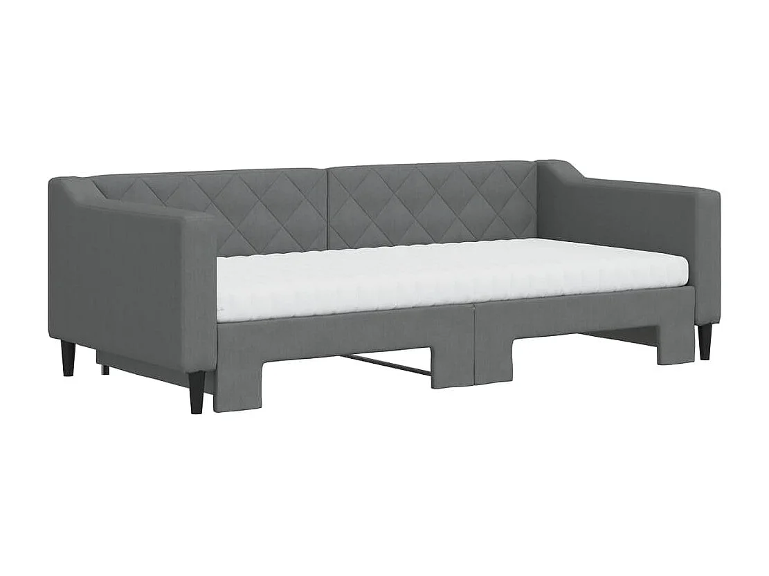 Berkfield Daybed with Trundle and Mattresses Dark Grey 90x190 cm Fabric