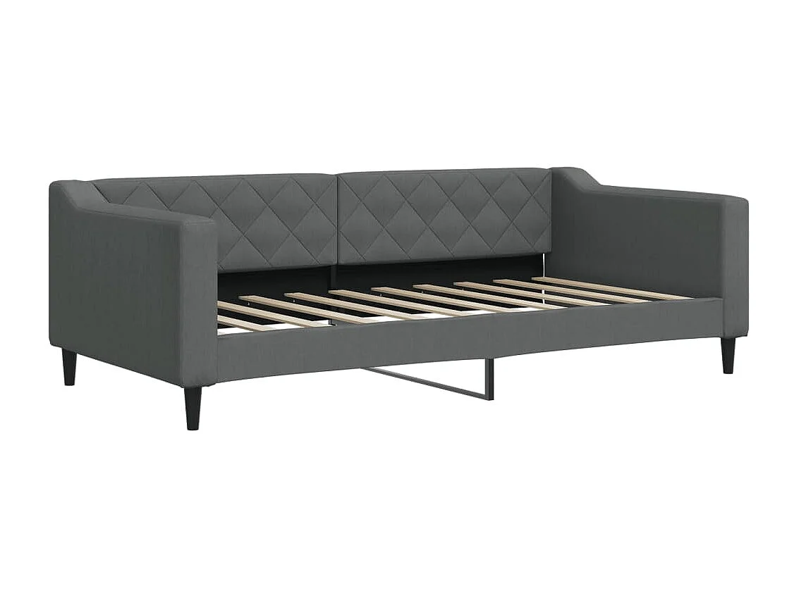 Berkfield Daybed with Trundle and Mattresses Dark Grey 90x190 cm Fabric