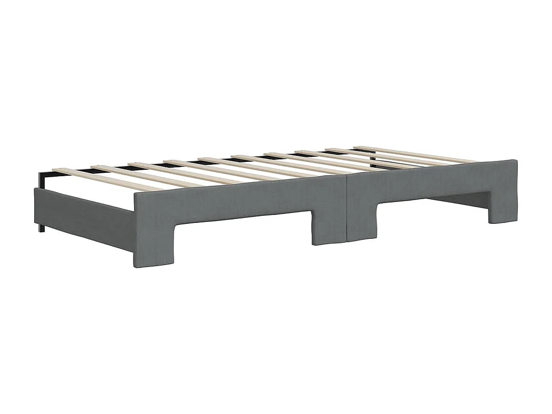 Berkfield Daybed with Trundle and Mattresses Dark Grey 90x190 cm Fabric