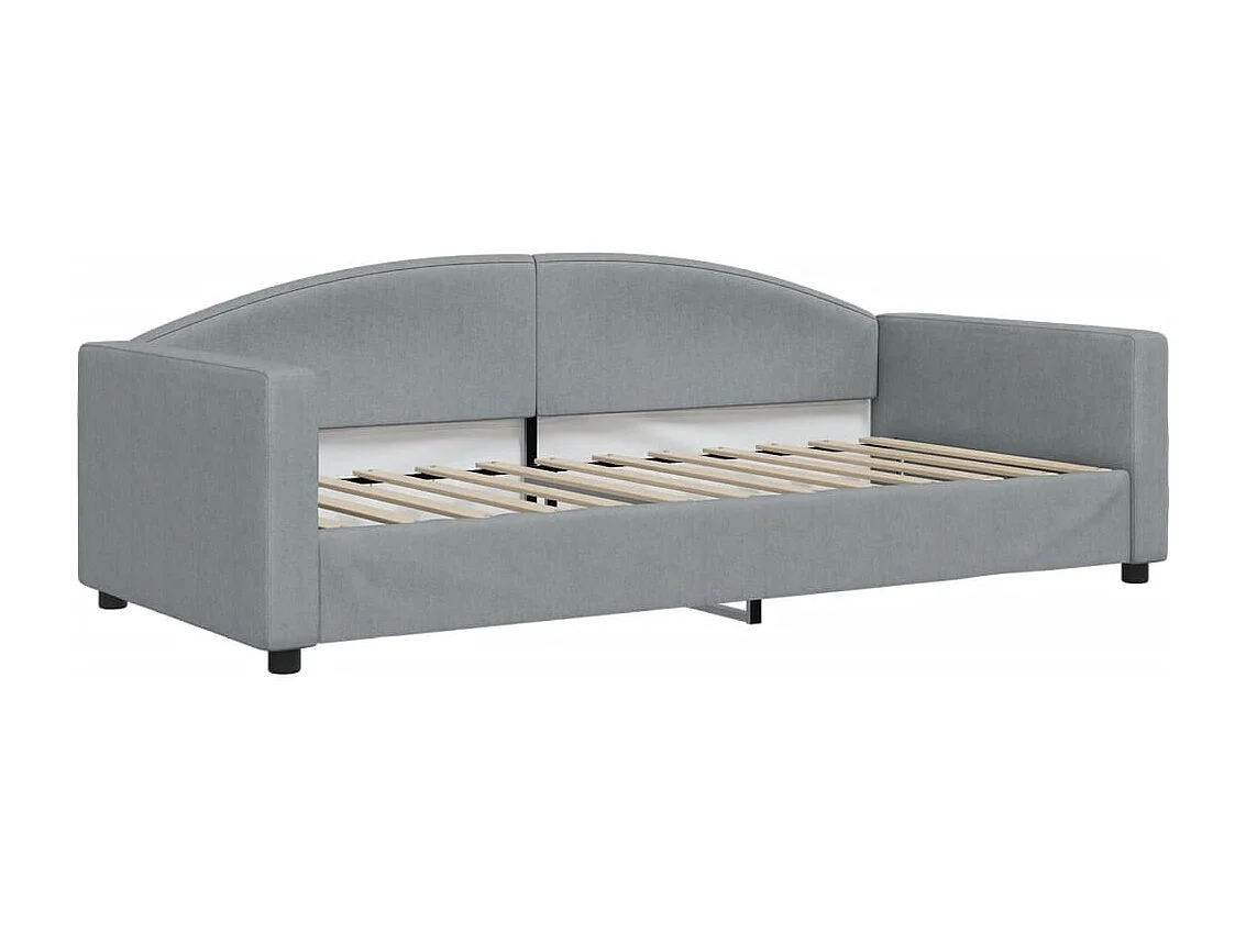 Berkfield Daybed with Trundle and Drawers Light Grey 90x190 cm Fabric