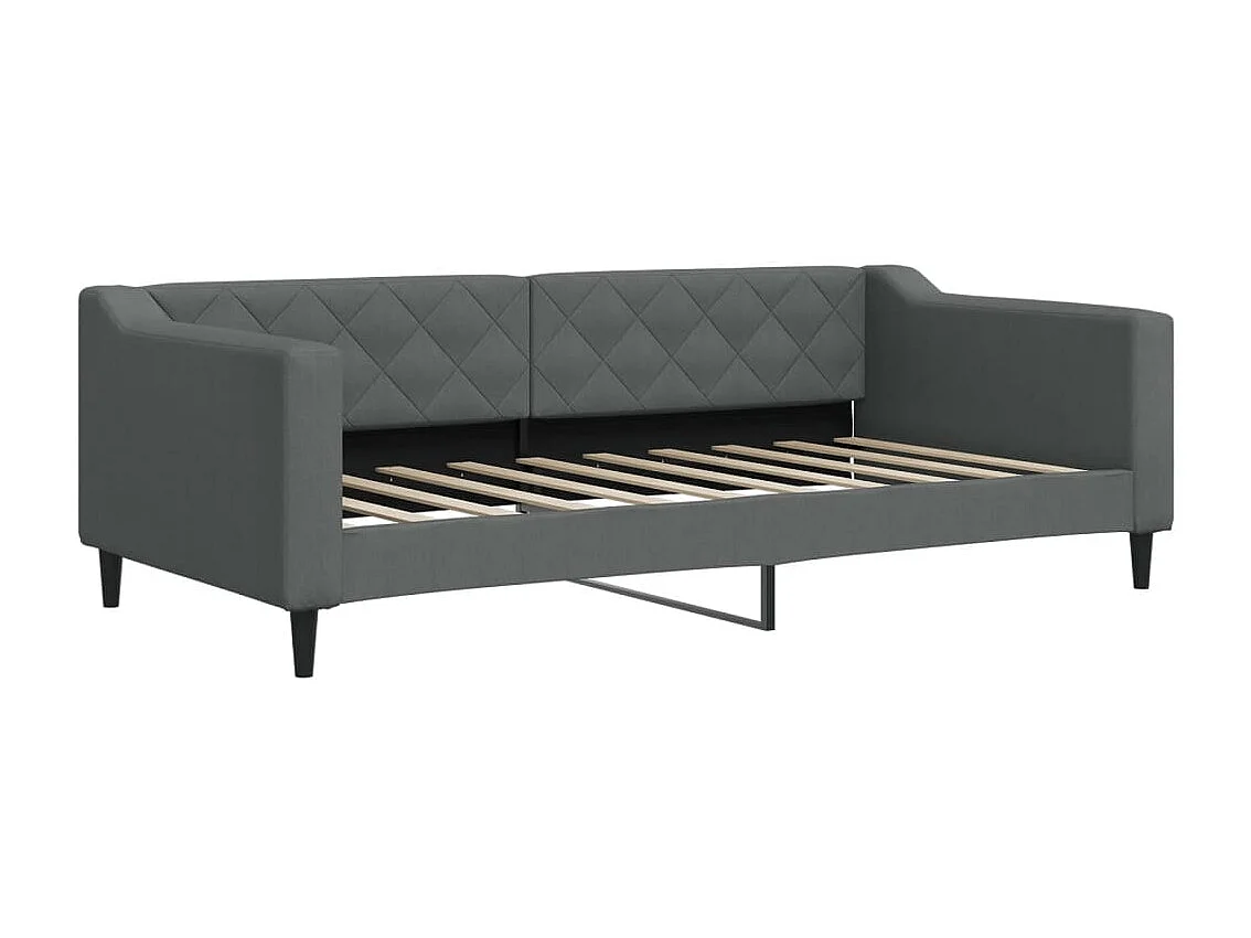 Berkfield Daybed with Trundle and Drawers Dark Grey 90x190 cm Fabric