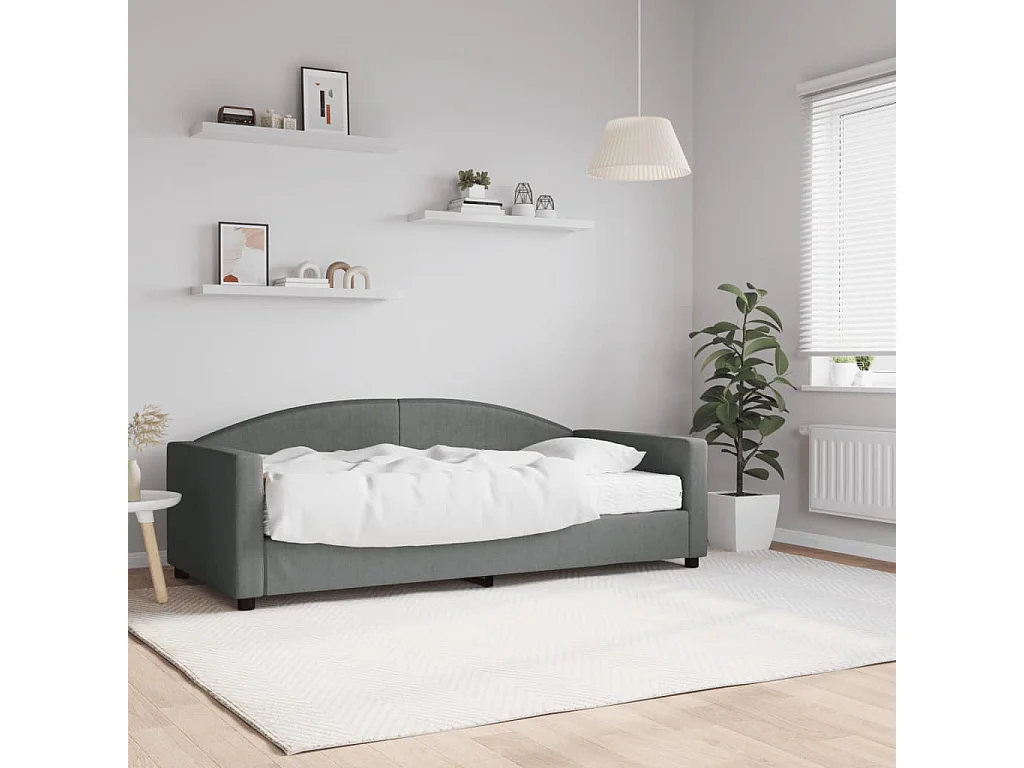 Berkfield Daybed with Mattress Blue Dark Grey 90x190 cm Fabric