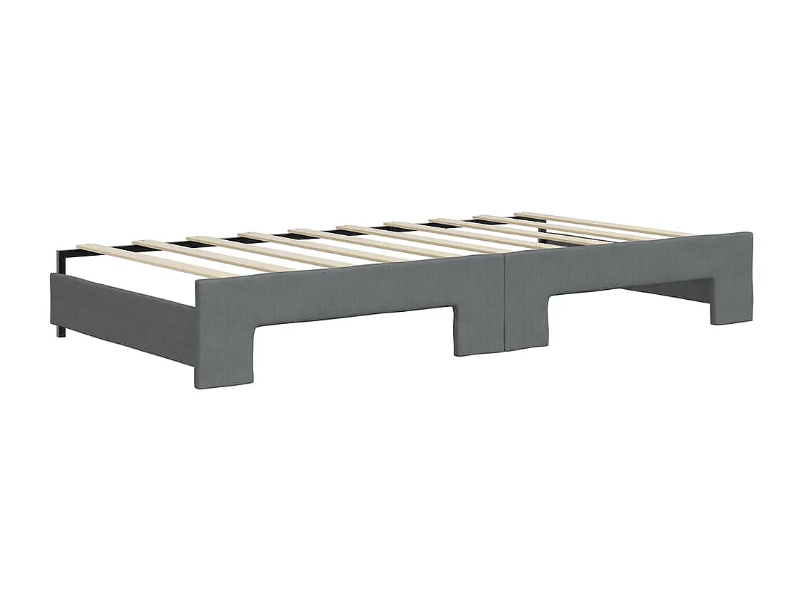 Berkfield Daybed with Trundle and Mattresses Dark Grey 90x190 cm Fabric