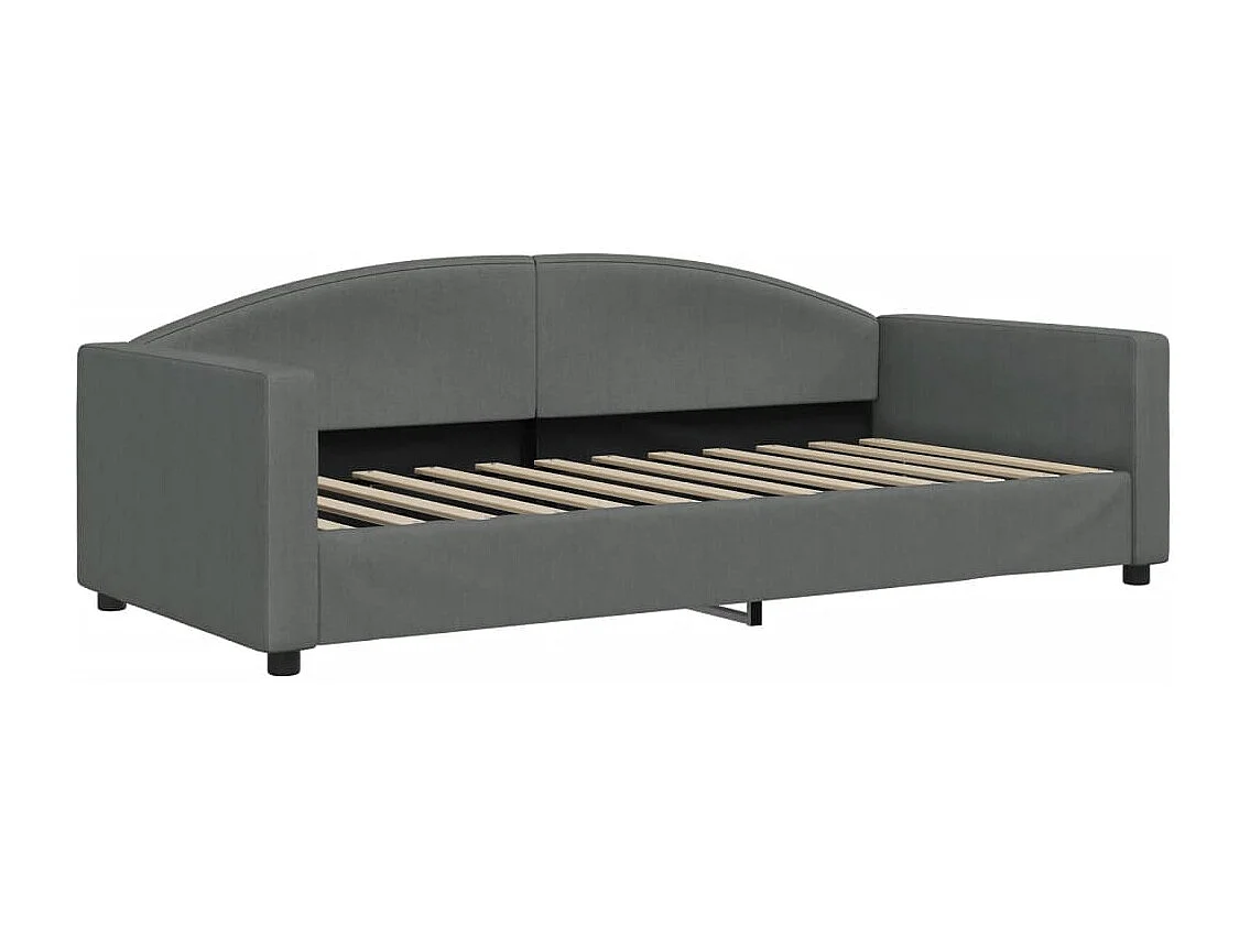 Berkfield Daybed with Trundle and Drawers Dark Grey 90x190 cm Fabric