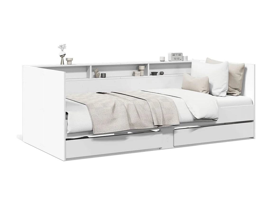 Berkfield Daybed with Drawers without Mattress White 100x200 cm