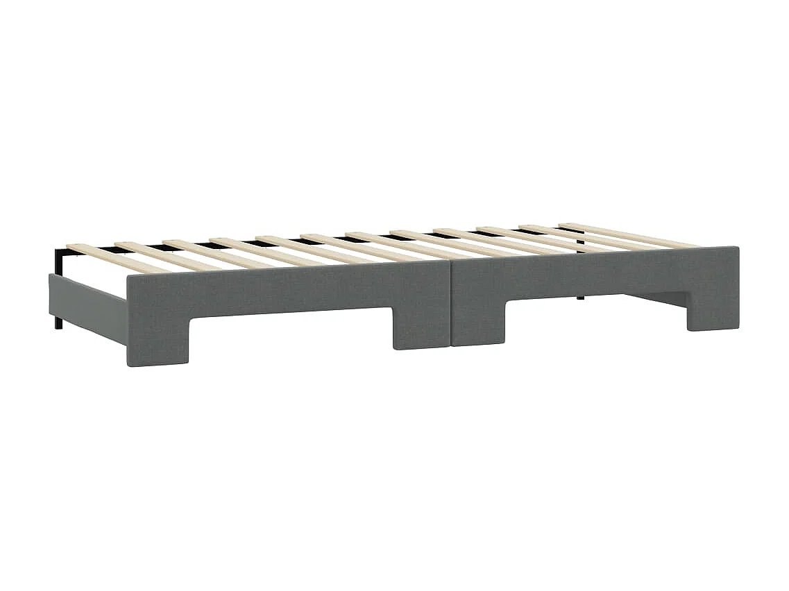 Berkfield Daybed with Trundle and Drawers Dark Grey 90x190 cm Fabric