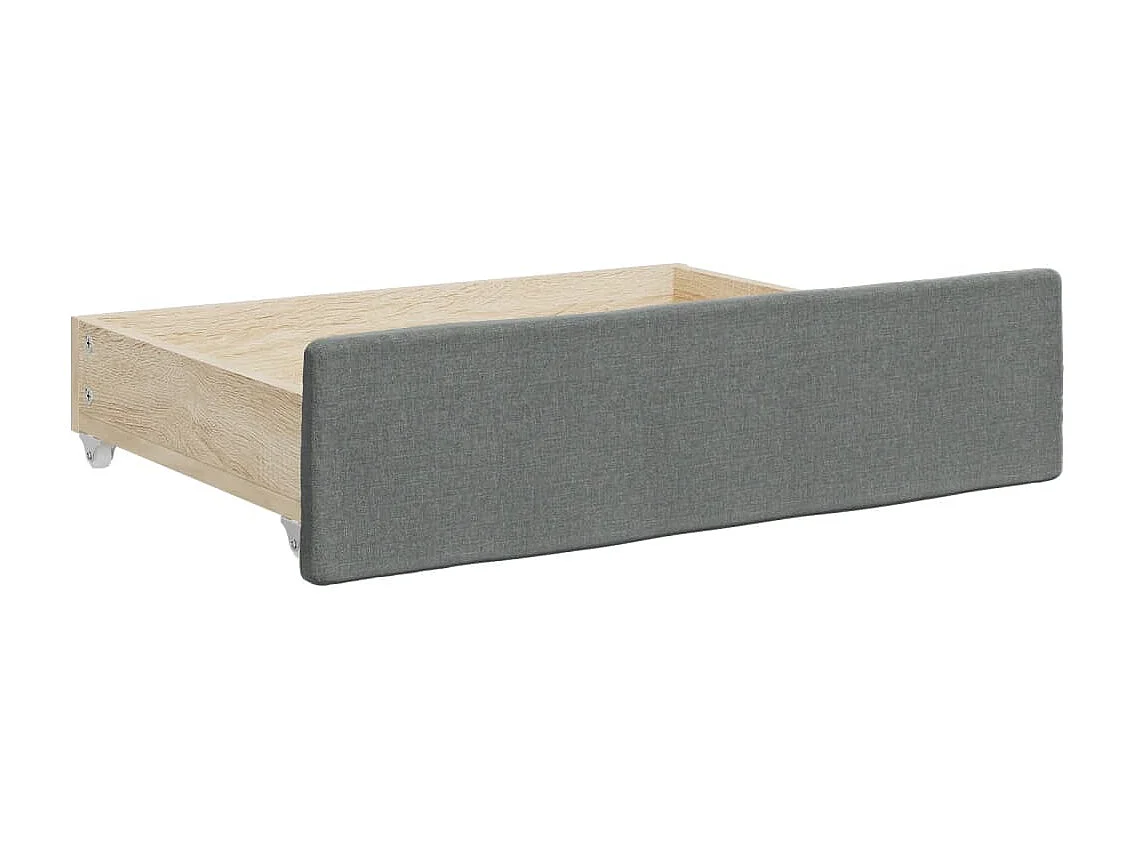Berkfield Daybed with Trundle and Drawers Dark Grey 90x190 cm Fabric