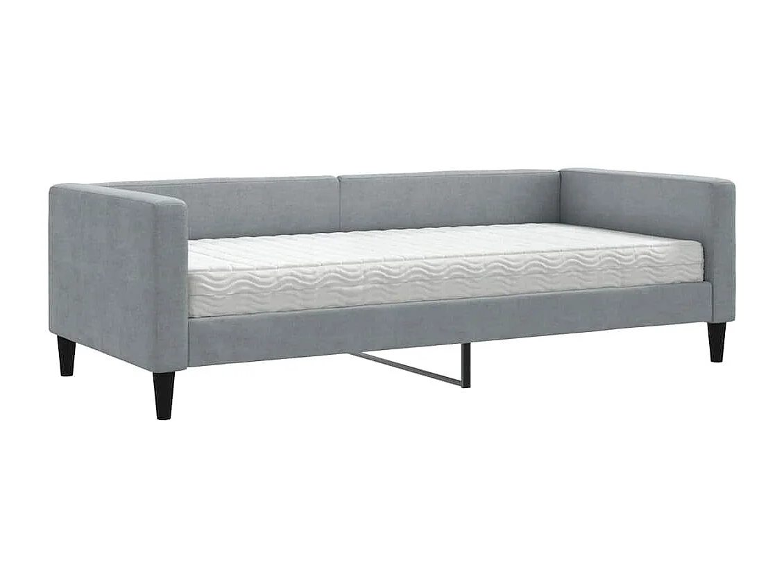 Berkfield Daybed with Mattress Light Grey 90x190 cm Fabric