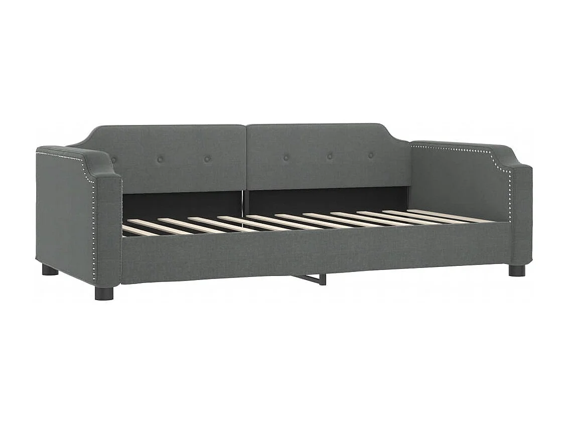 Berkfield Daybed with Trundle and Mattresses Dark Grey 90x190 cm Fabric