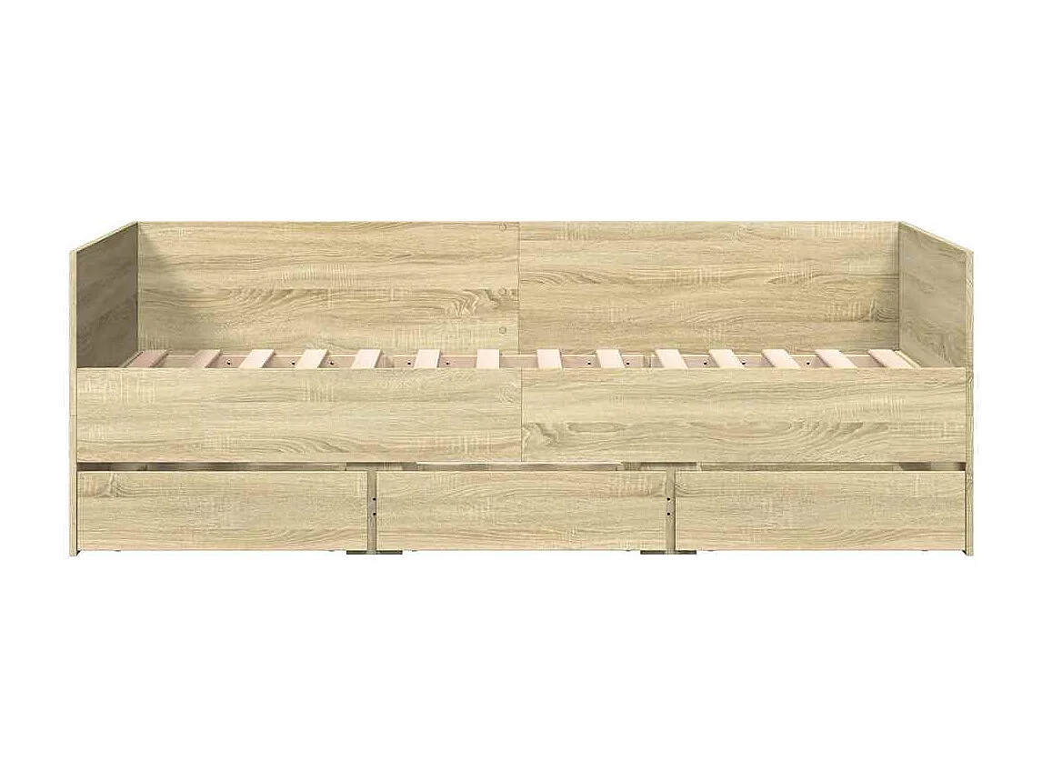 Berkfield Daybed with Drawers without Mattress Sonoma Oak 90x190 cm Single
