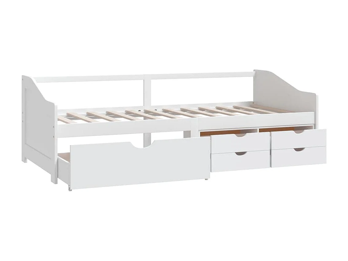 Berkfield 3-Seater Day Bed without Mattress White Solid Pinewood 90x200cm