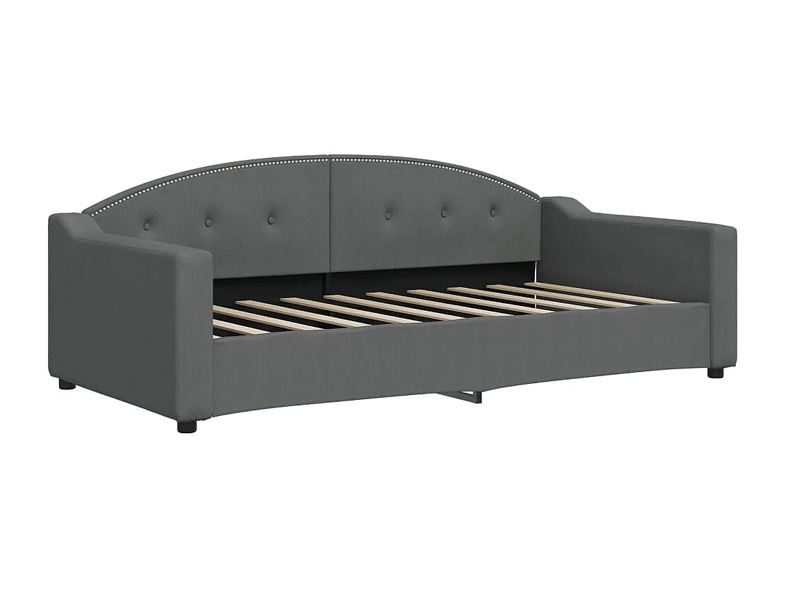 Berkfield Daybed with Trundle and Mattresses Dark Grey 90x190 cm Fabric