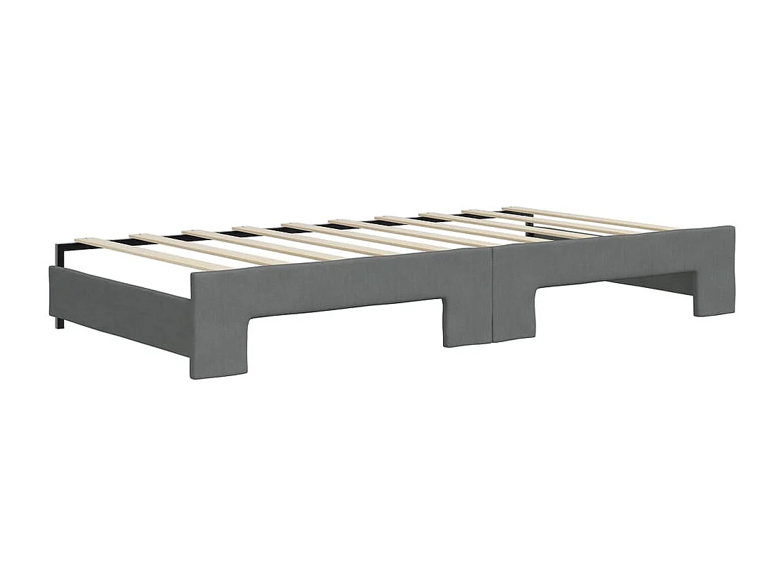 Berkfield Daybed with Trundle and Mattresses Dark Grey 90x190 cm Fabric