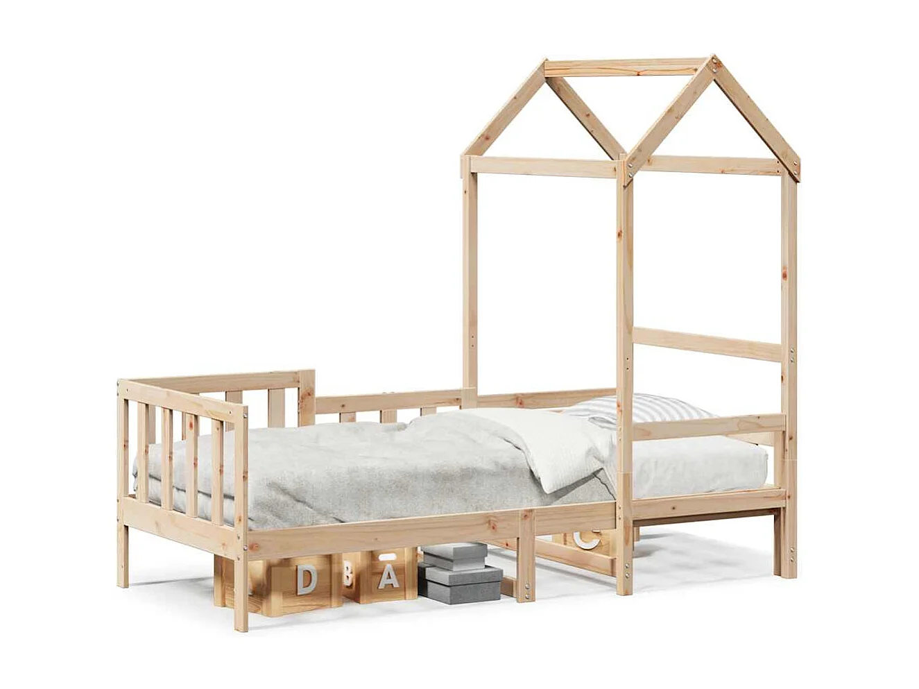 Berkfield Day Bed with Roof without Mattress 80x200 cm Solid Wood