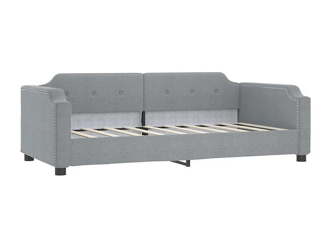 Berkfield Day Bed without Mattress Light Grey 90x190 cm Single Fabric
