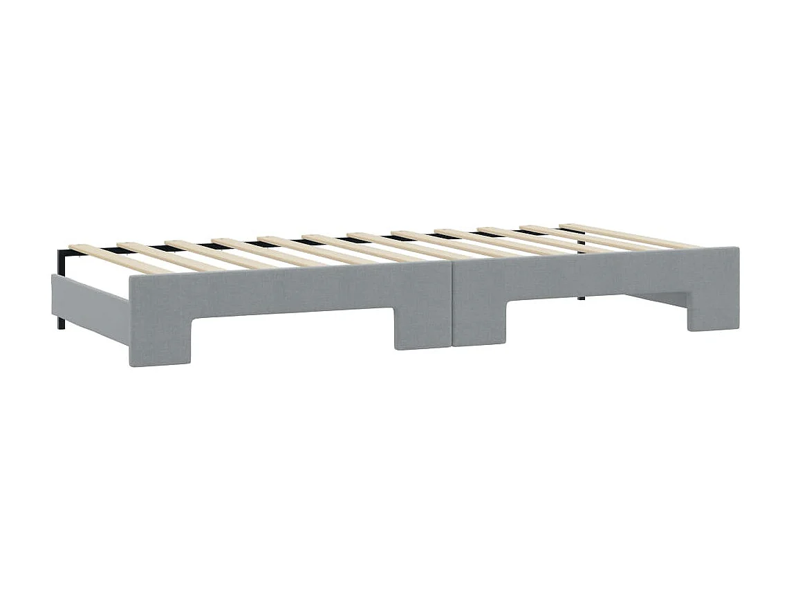 Berkfield Daybed with Trundle and Mattresses Light Grey 90x190 cm Fabric
