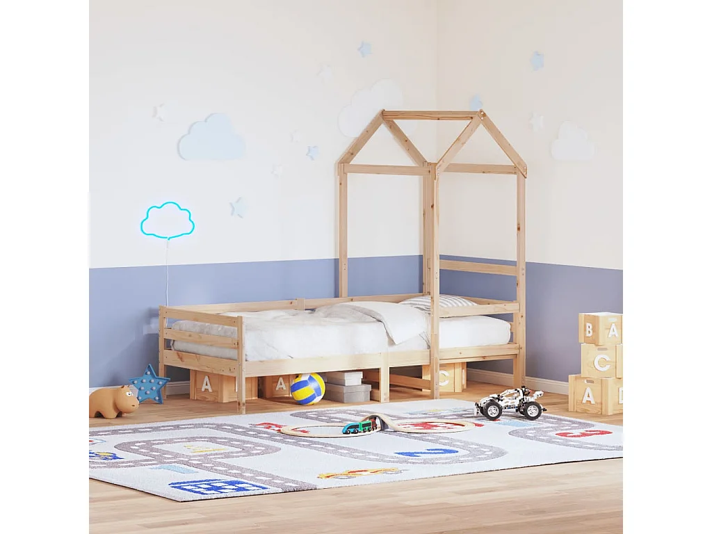 Berkfield Day Bed with Roof without Mattress 80x200 cm Solid Wood