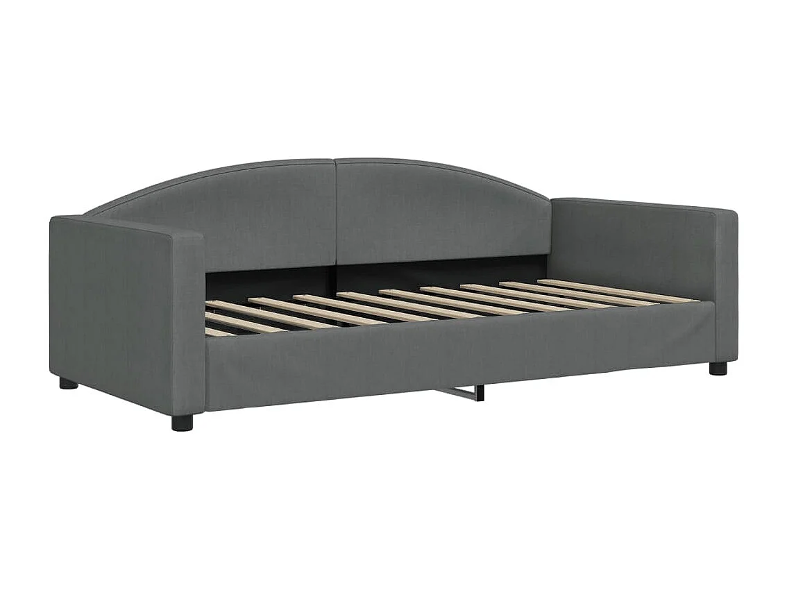 Berkfield Day Bed without Mattress Dark Grey 90x190 cm Single Fabric