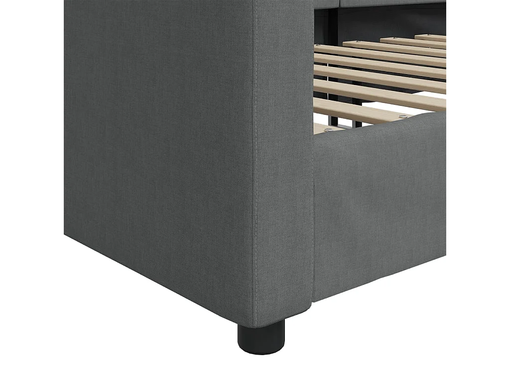 Berkfield Day Bed without Mattress Dark Grey 90x190 cm Single Fabric