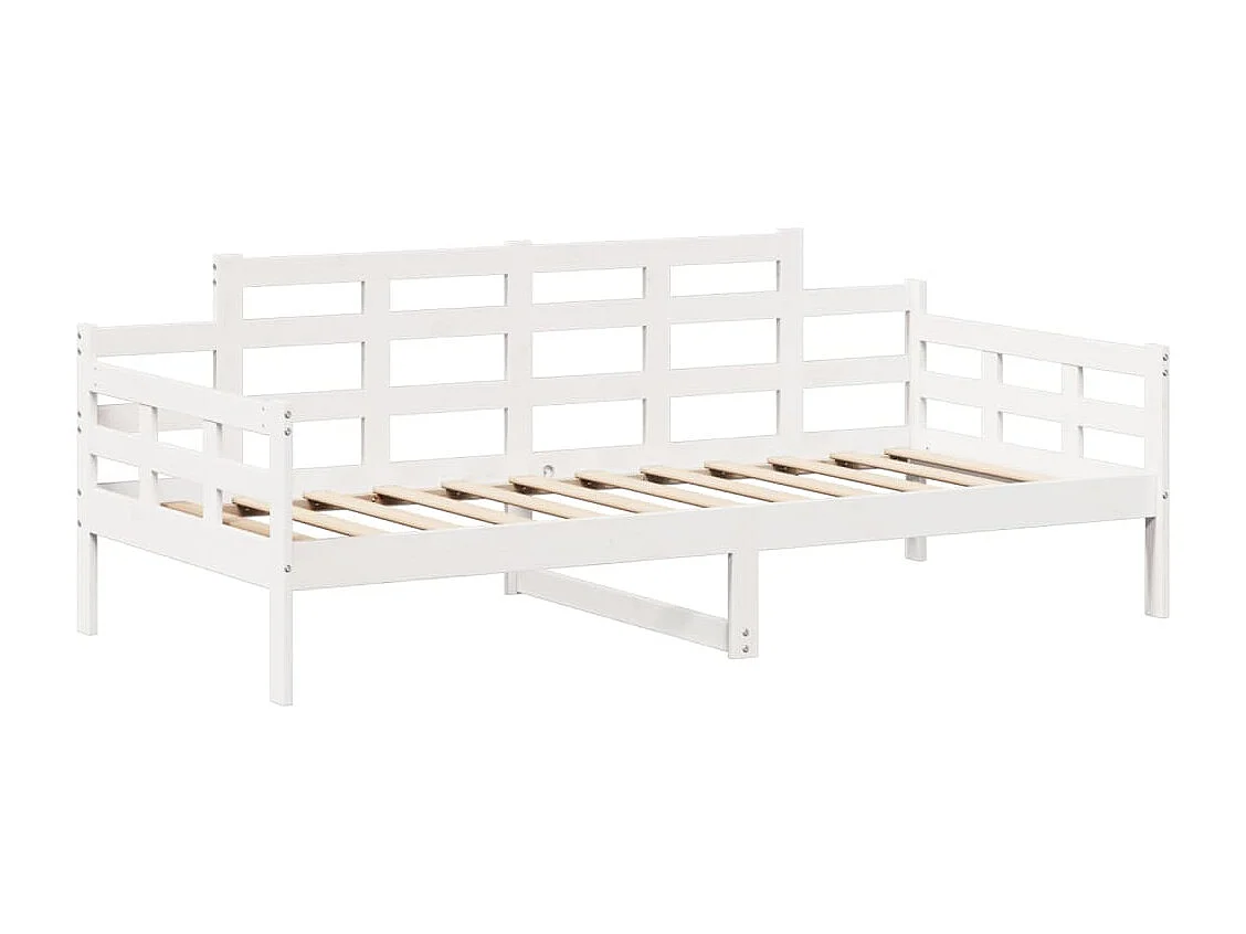Berkfield Day Bed and Bench Set with Roof without Mattress White 80x200 cm
