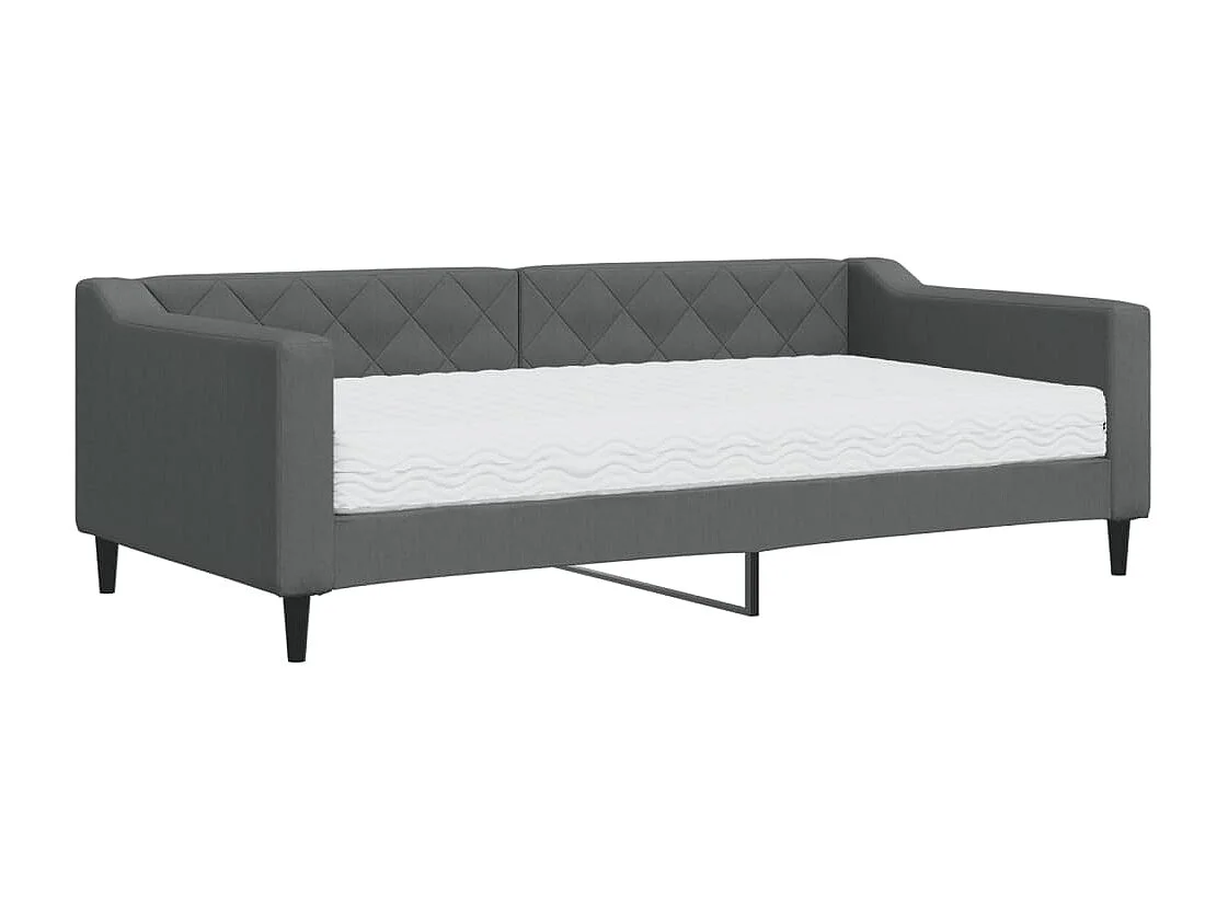 Berkfield Daybed with Mattress Dark Grey 90x190 cm Fabric