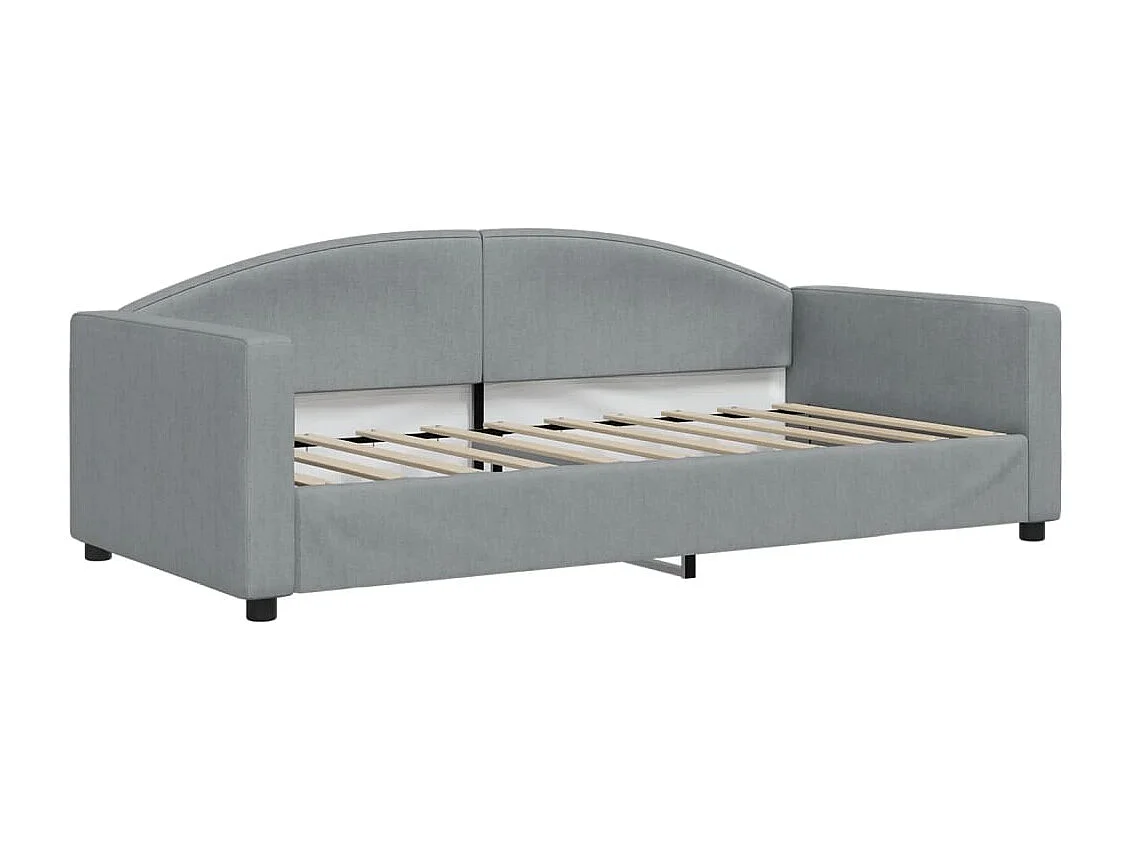 Berkfield Daybed with Trundle and Mattresses Light Grey 90x190 cm Fabric
