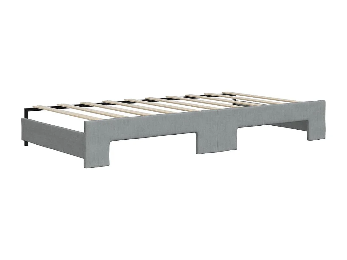Berkfield Daybed with Trundle and Mattresses Light Grey 90x190 cm Fabric