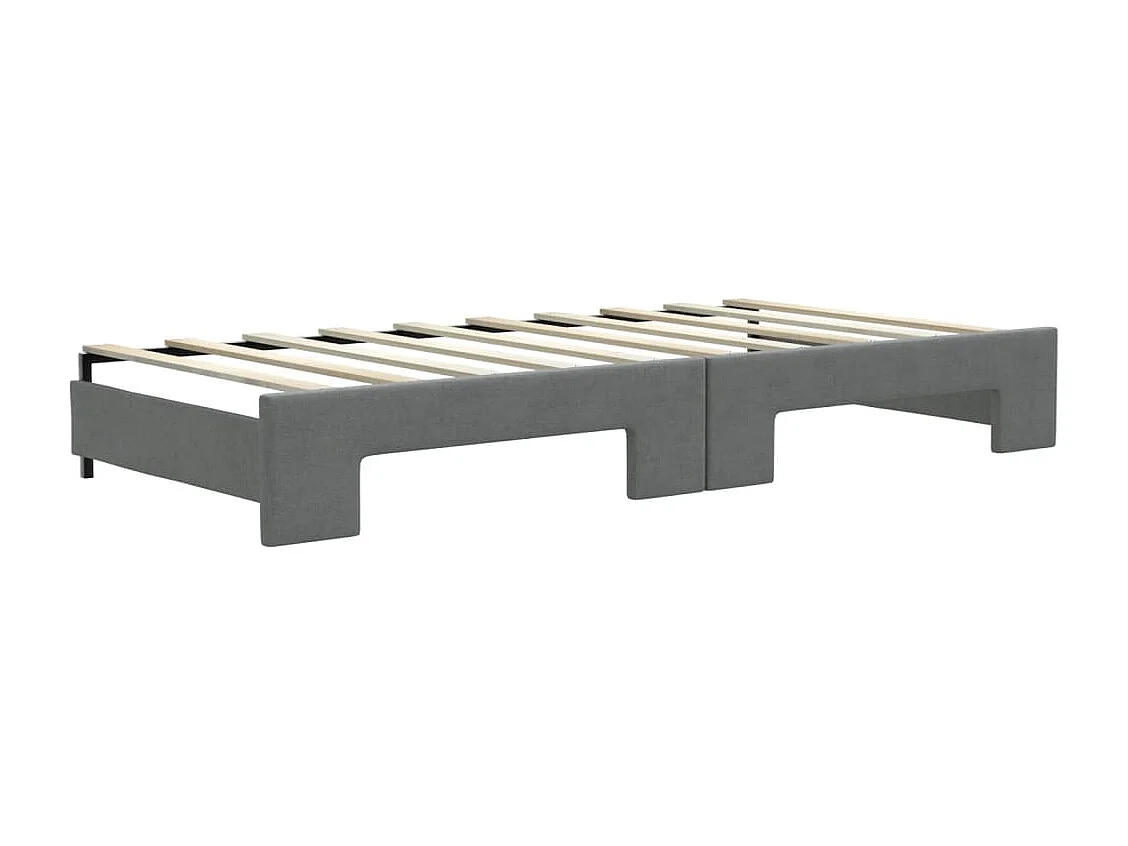 Berkfield Daybed with Trundle and Mattresses Dark Grey 90x190 cm Fabric