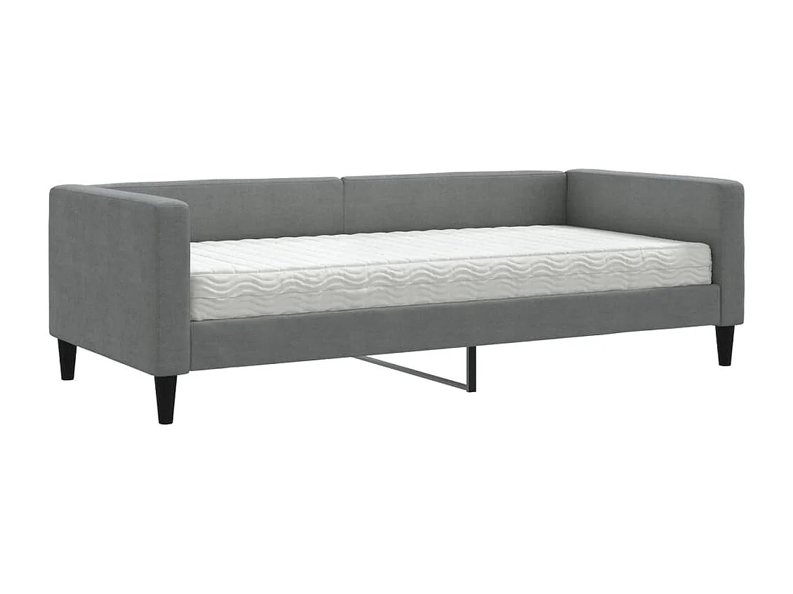 Berkfield Daybed with Mattress Dark Grey 90x190 cm Fabric
