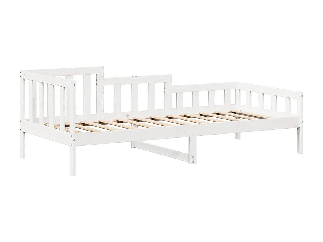 Berkfield Day Bed and Bench Set with Roof without Mattress White 80x200 cm