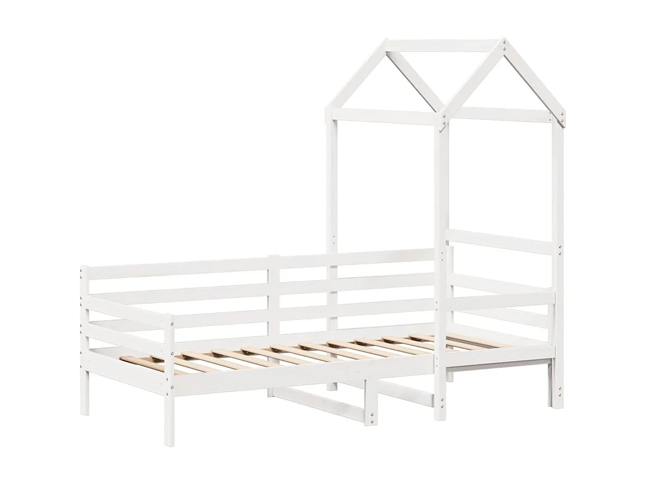 Berkfield Day Bed with Roof without Mattress White 80x200 cm Solid Wood