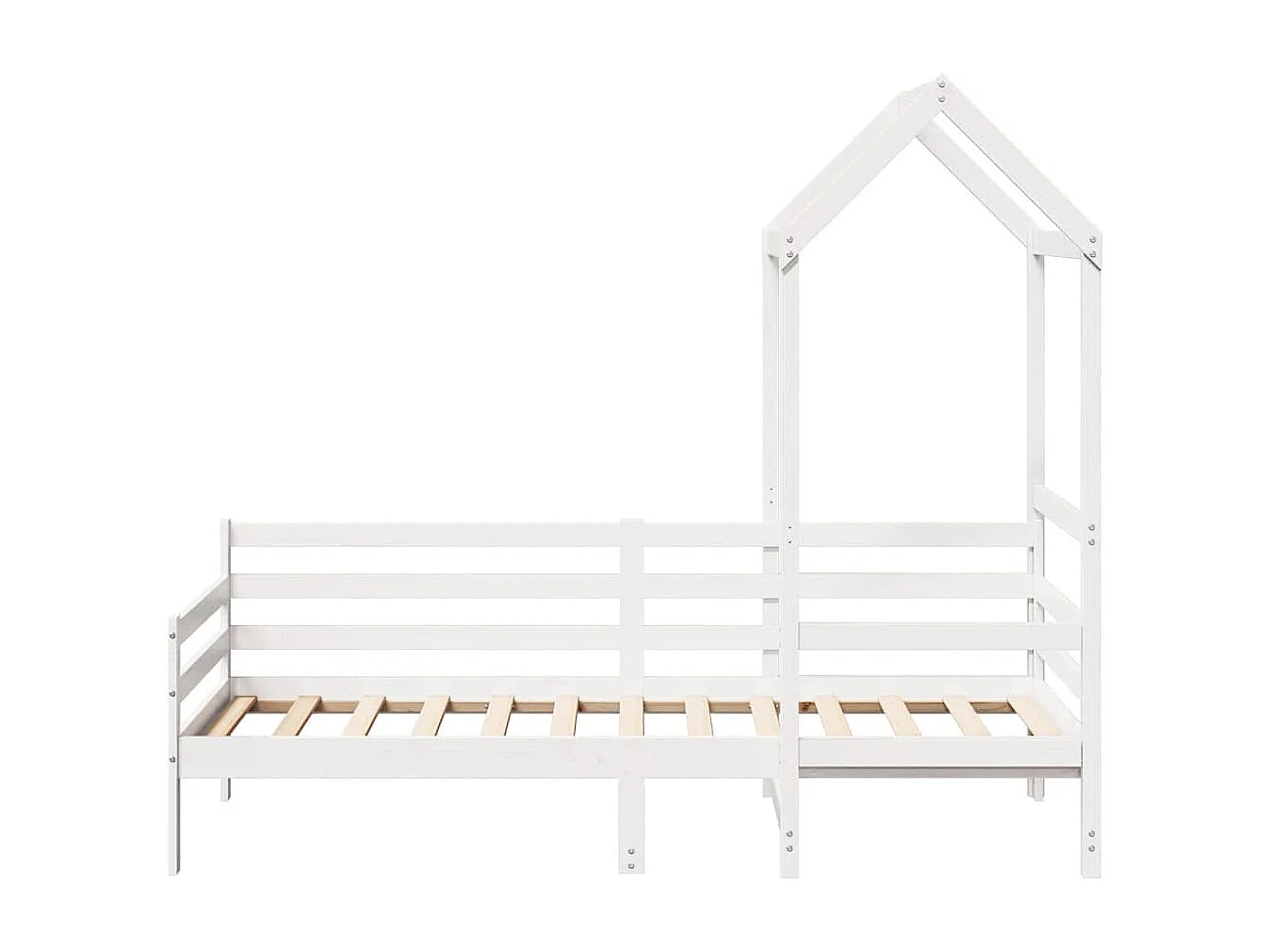 Berkfield Day Bed with Roof without Mattress White 80x200 cm Solid Wood