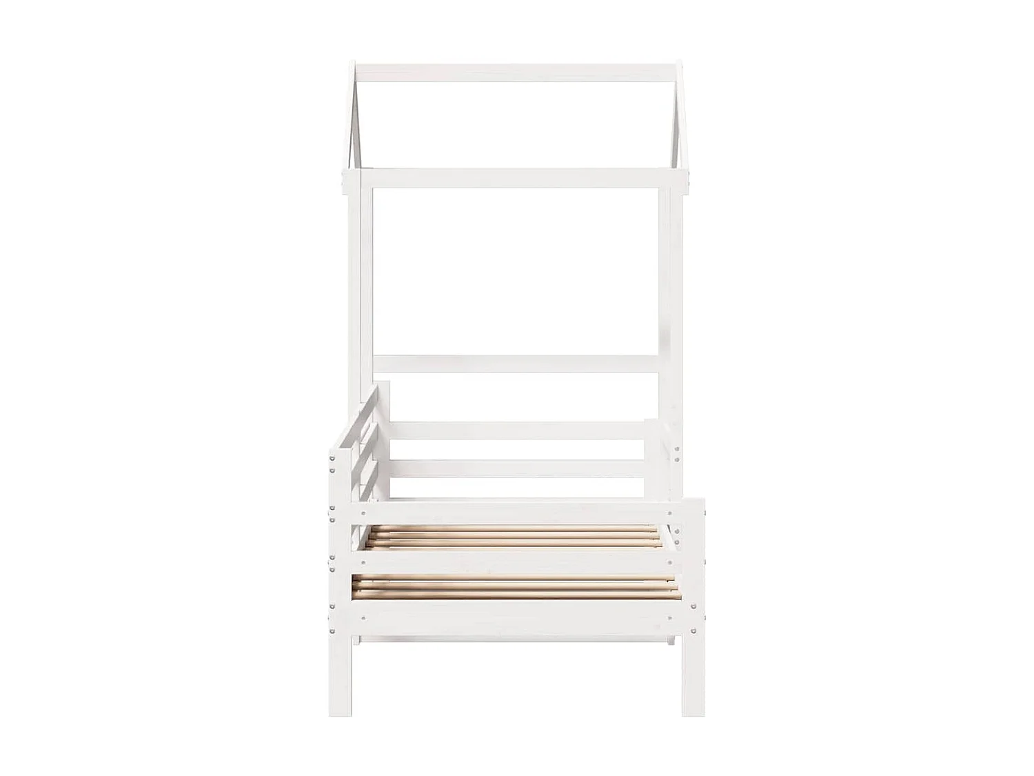 Berkfield Day Bed with Roof without Mattress White 80x200 cm Solid Wood