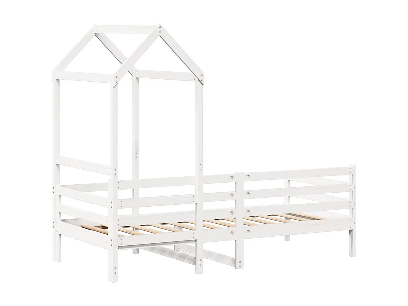 Berkfield Day Bed with Roof without Mattress White 80x200 cm Solid Wood