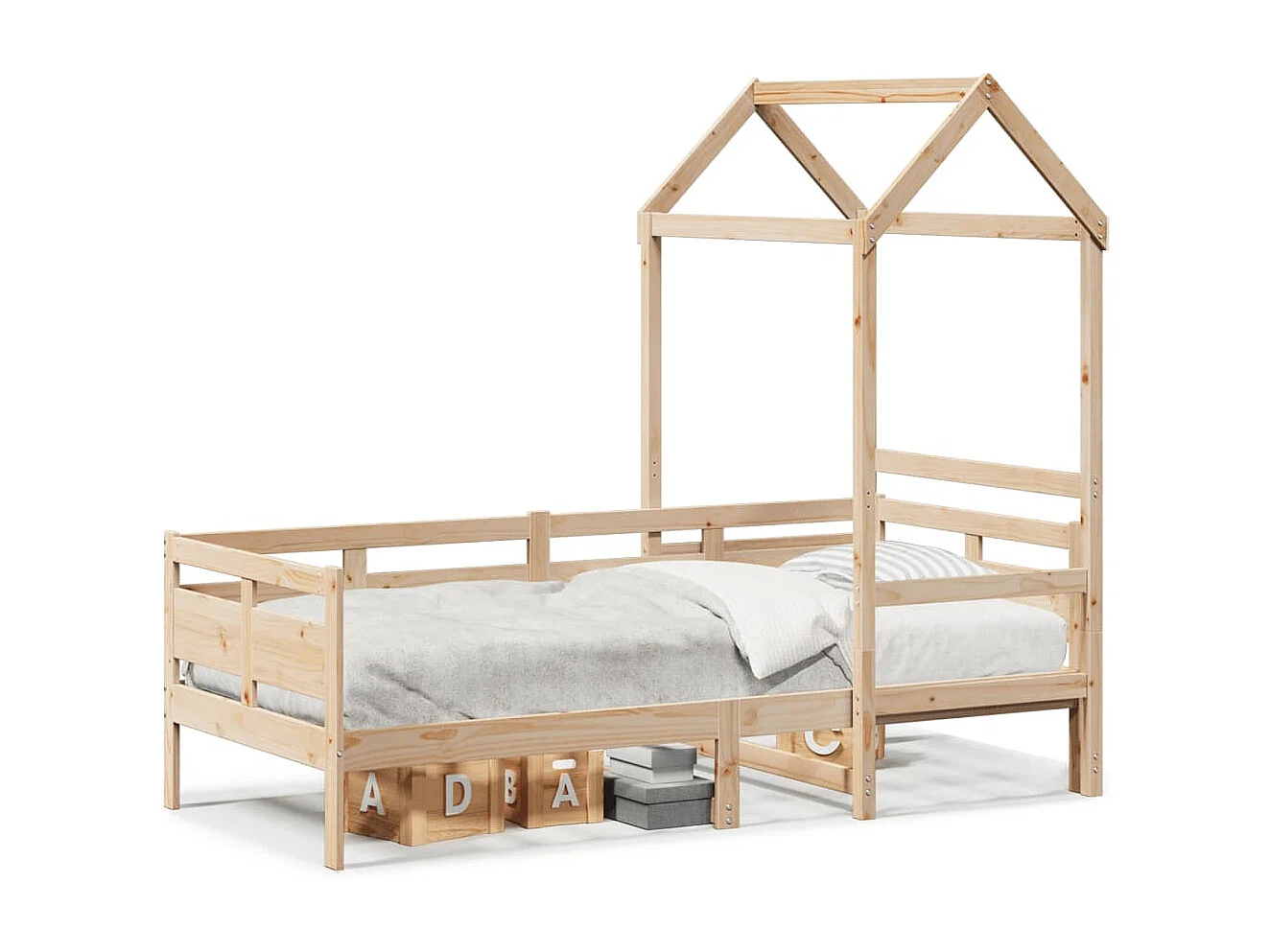 Berkfield Day Bed with Roof without Mattress 80x200 cm Solid Wood