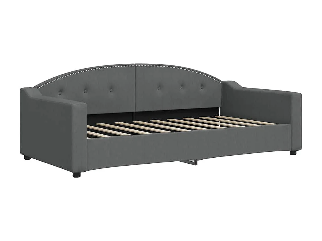 Berkfield Day Bed without Mattress Dark Grey 90x190 cm Single Fabric