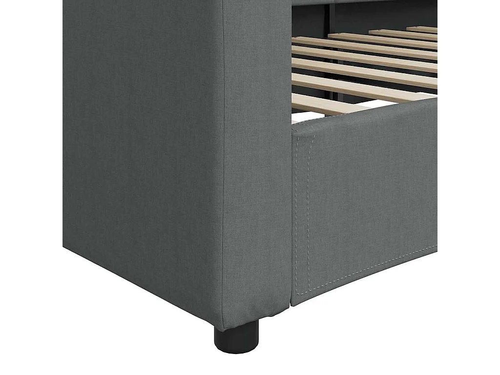 Berkfield Day Bed without Mattress Dark Grey 90x190 cm Single Fabric