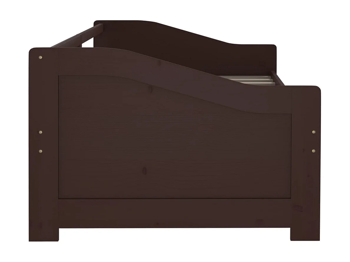 Berkfield 3-Seater Day Bed without Mattress Dark Brown 90x200cm