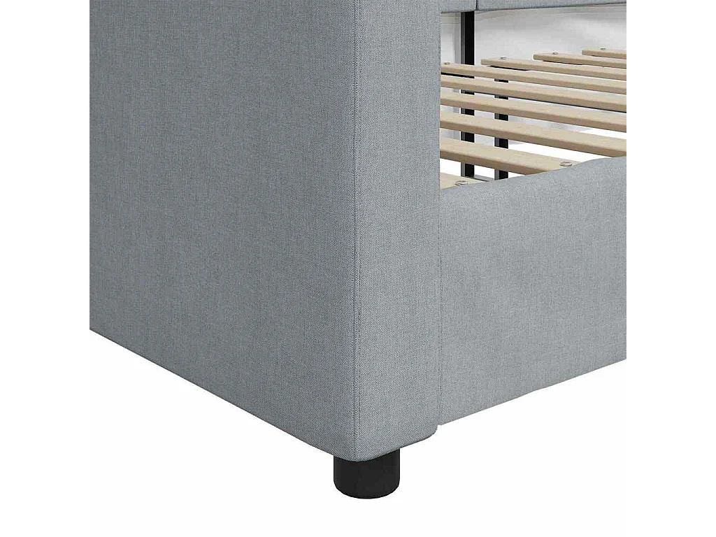 Berkfield Day Bed without Mattress Light Grey 90x190 cm Single Fabric